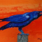 Blue Raven Painting